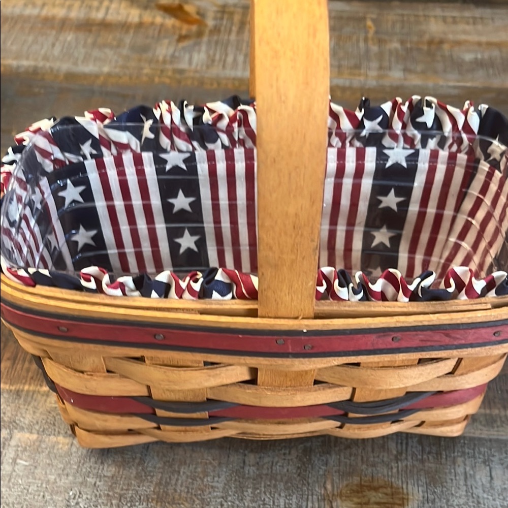 Patriotic Woven Basket with Handle